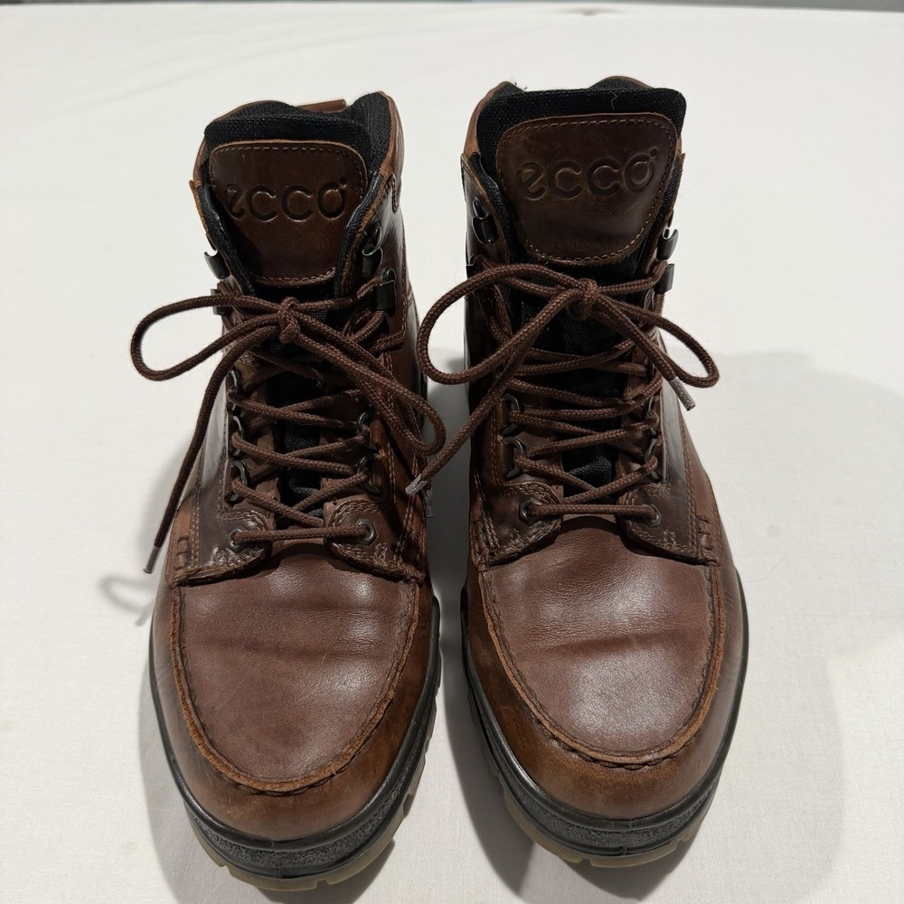 ECCO Track 2 Waterproof Hiking Boots Mens Size 11 11.5 45 Brown Leather Gore-Tex